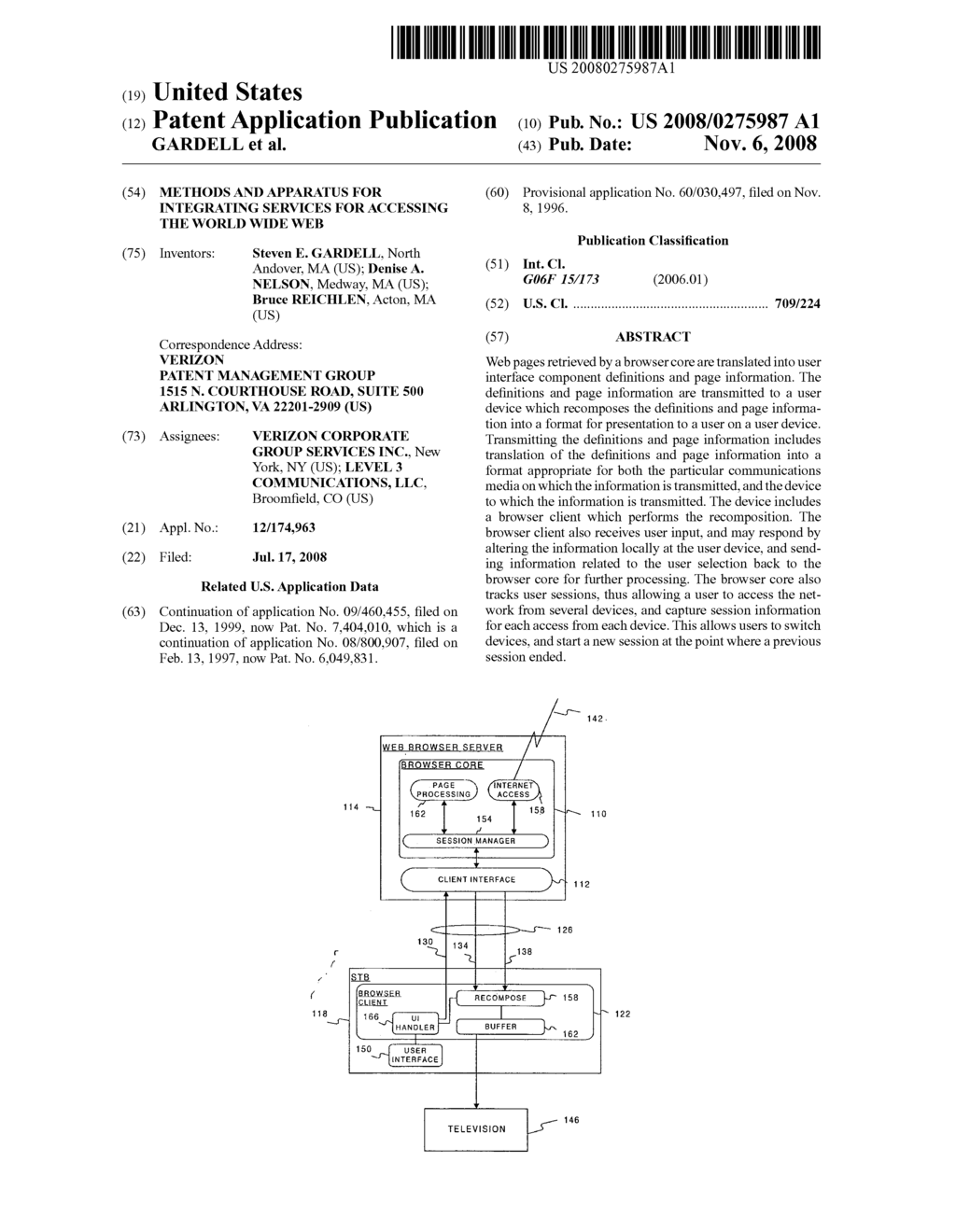 METHODS AND APPARATUS FOR INTEGRATING SERVICES FOR ACCESSING THE WORLD WIDE WEB - diagram, schematic, and image 01