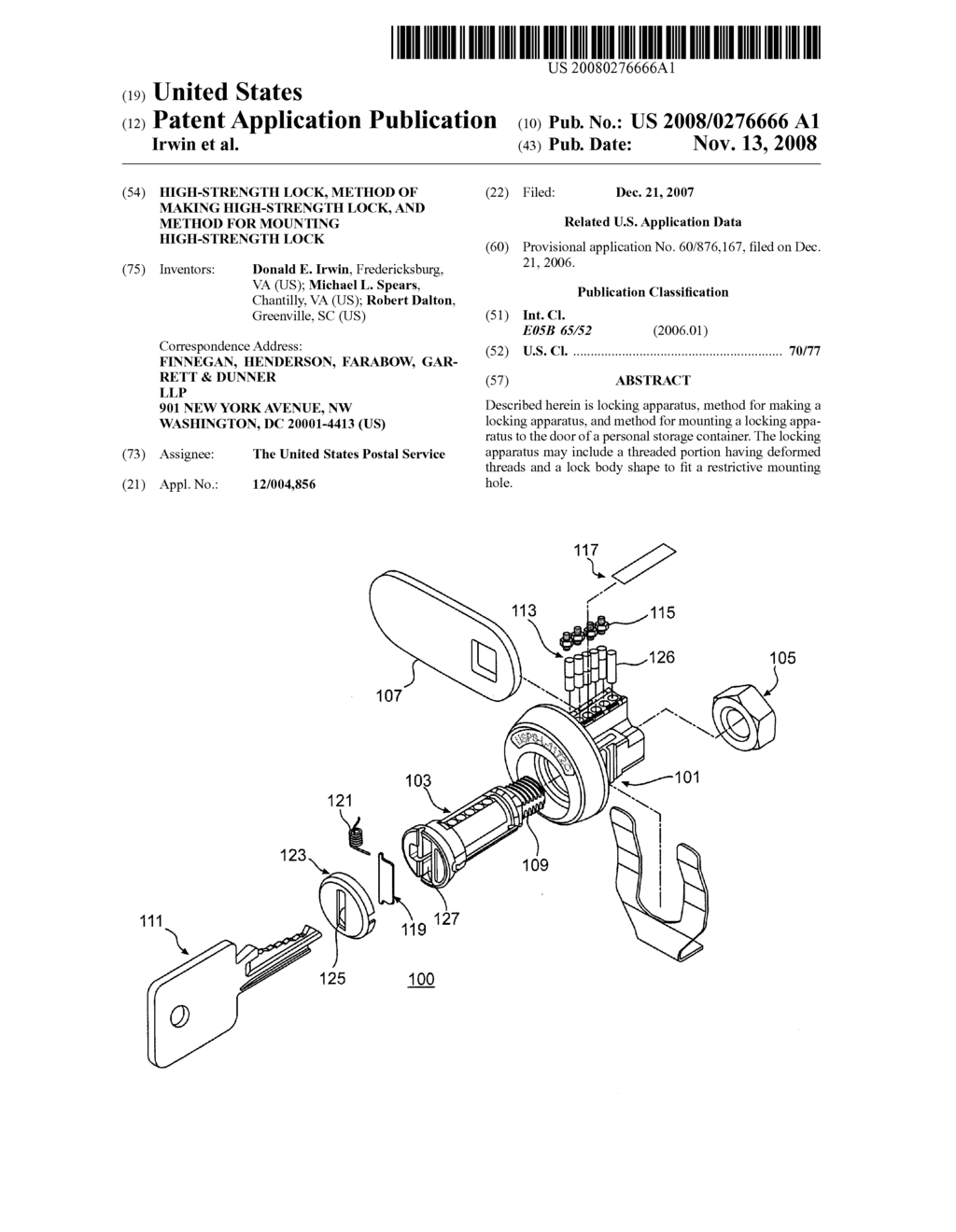 High-strength lock, method of making high-strength lock, and method for mounting high-strength lock - diagram, schematic, and image 01