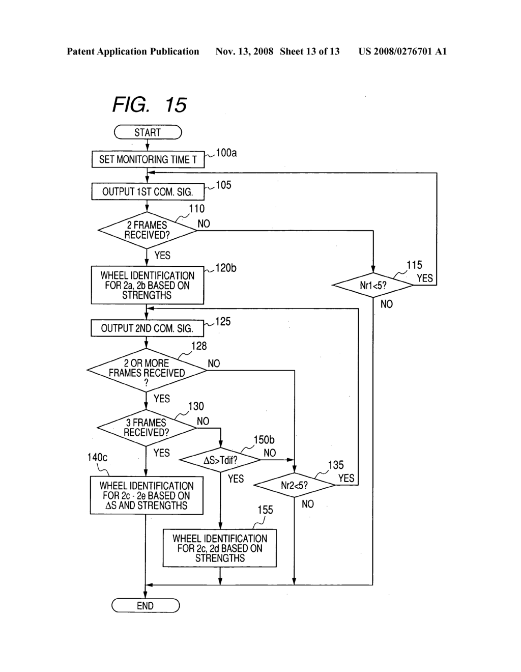 Wheel identifying apparatus and tire inflation pressure detecting apparatus with function of wheel identification - diagram, schematic, and image 14