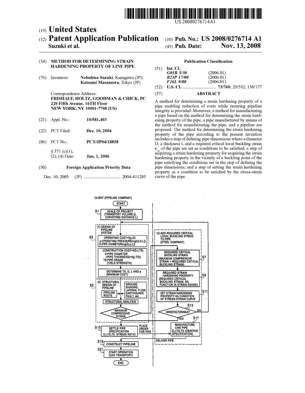 Method for Determining Strain Hardening Property of Line Pipe - diagram, schematic, and image 01