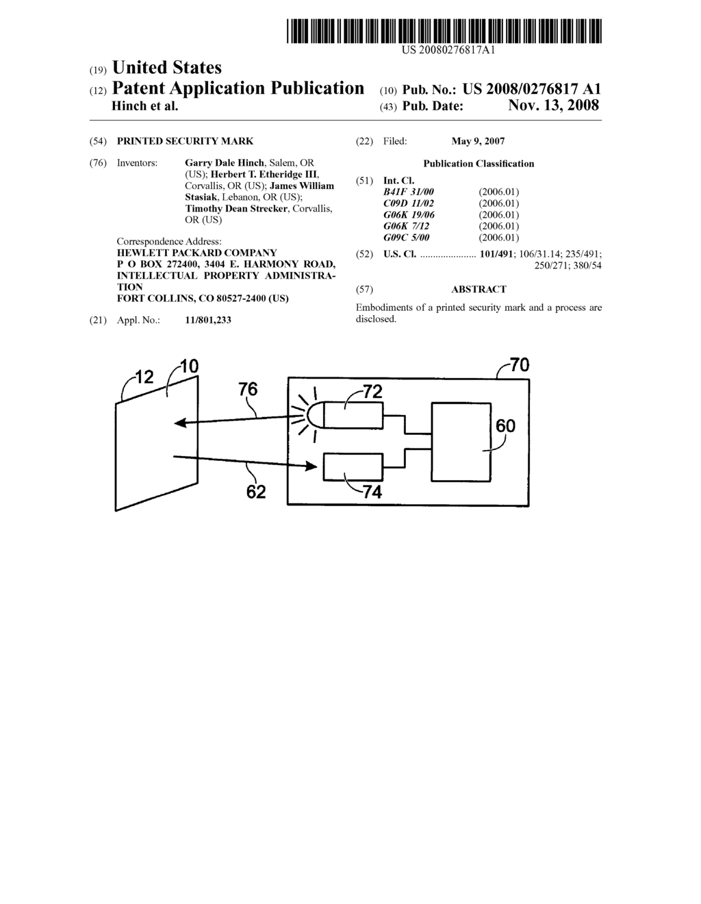 Printed security mark - diagram, schematic, and image 01