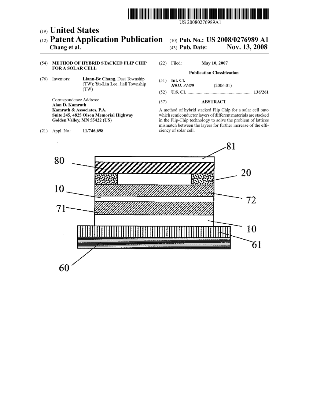 METHOD OF HYBRID STACKED FLIP CHIP FOR A SOLAR CELL - diagram, schematic, and image 01