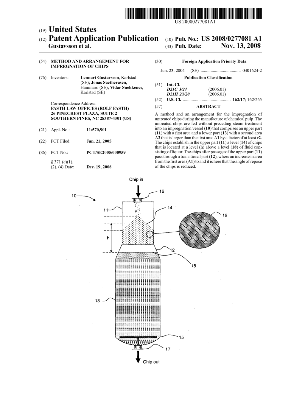 Method and Arrangement For Impregnation of Chips - diagram, schematic, and image 01