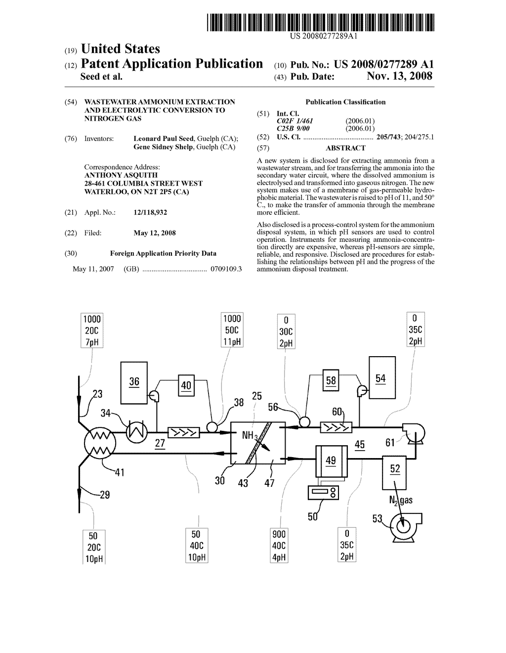 WASTEWATER AMMONIUM EXTRACTION AND ELECTROLYTIC CONVERSION TO NITROGEN GAS - diagram, schematic, and image 01