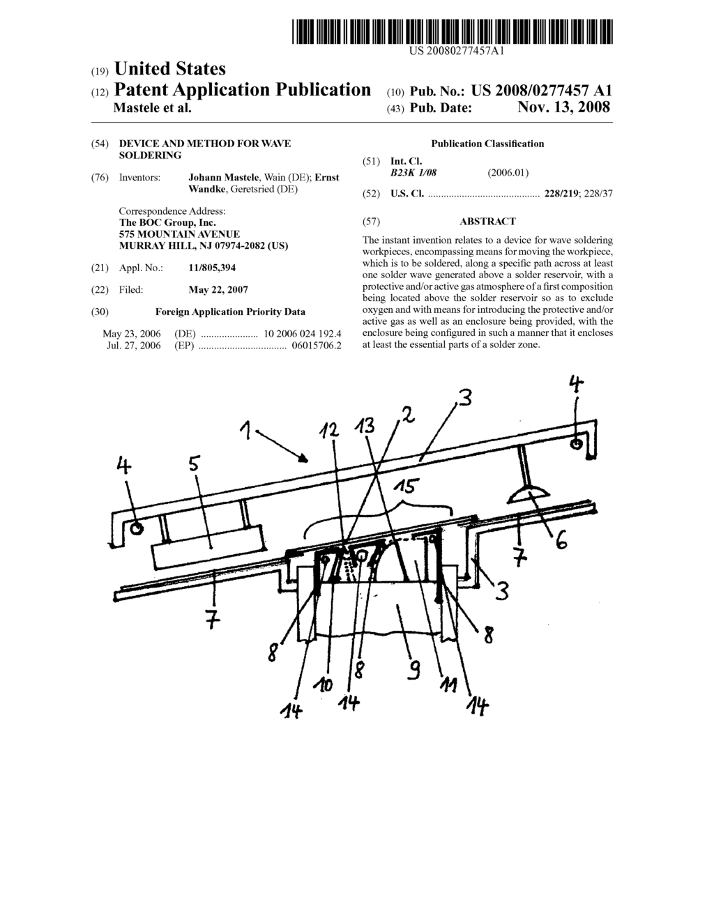 Device and method for wave soldering - diagram, schematic, and image 01