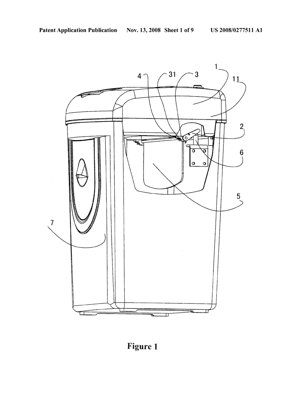 Shredder with Shreds Containment and Safety Mechanisms - diagram, schematic, and image 02