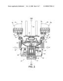 Four-Way Forklift With Outwardly Pivoting Wheel Arms diagram and image