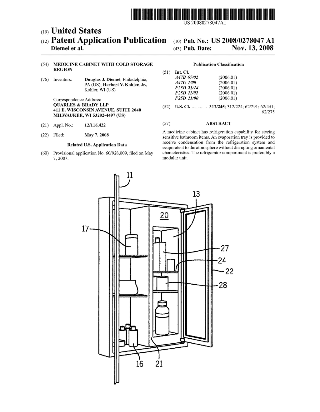 MEDICINE CABINET WITH COLD STORAGE REGION - diagram, schematic, and image 01