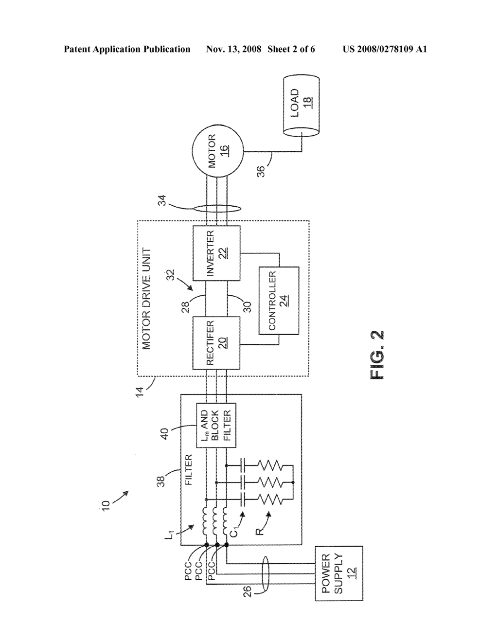 System and Method for Controlling Input Line Harmonics in a Motor Drive - diagram, schematic, and image 03