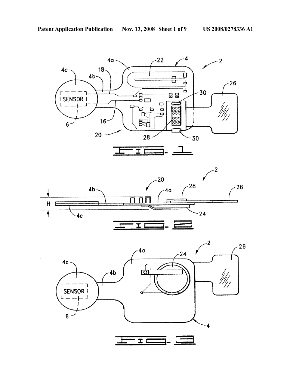 ACTIVE ON-PATIENT SENSOR, METHOD AND SYSTEM - diagram, schematic, and image 02