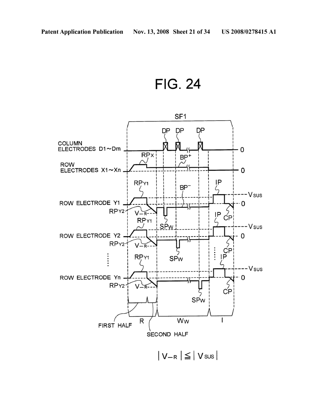 METHOD FOR DRIVING PLASMA DISPLAY PANEL - diagram, schematic, and image 22