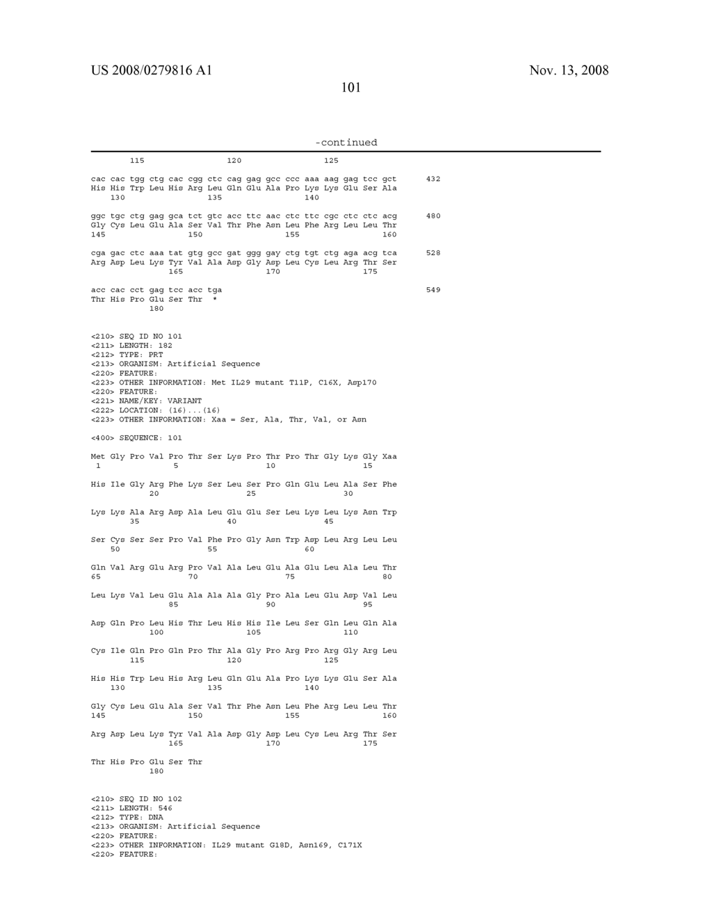 HOMOGENEOUS PREPARATIONS OF IL-28 AND IL-29 - diagram, schematic, and image 102