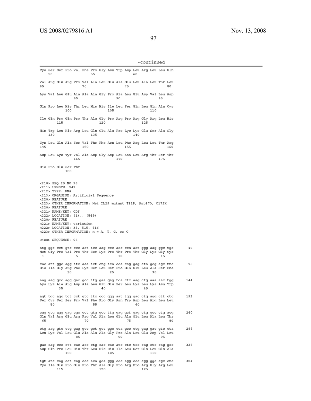 HOMOGENEOUS PREPARATIONS OF IL-28 AND IL-29 - diagram, schematic, and image 98