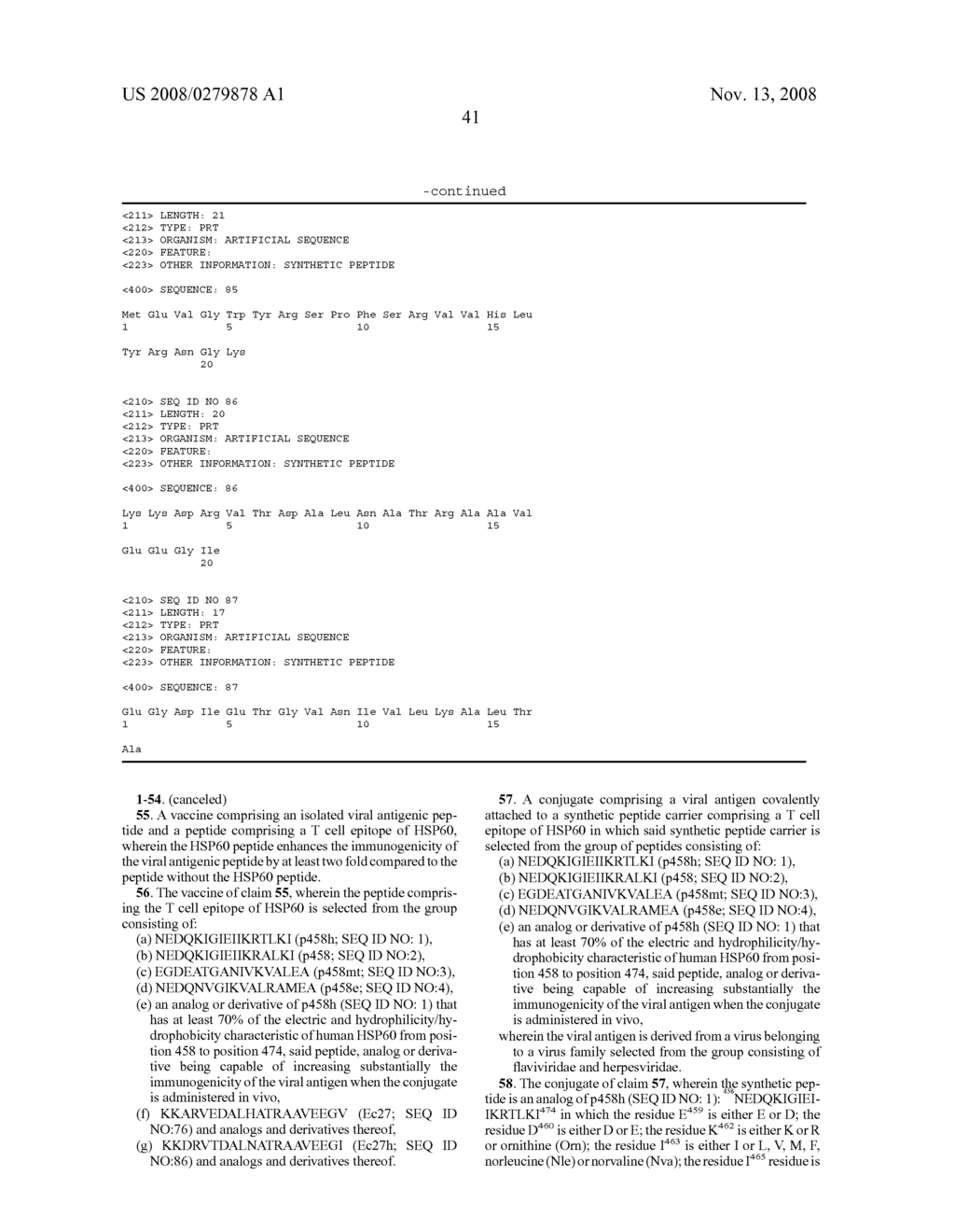 Compositions of Hsp60 Peptides and Viral Antigens for Vaccination and Diagnosis - diagram, schematic, and image 60