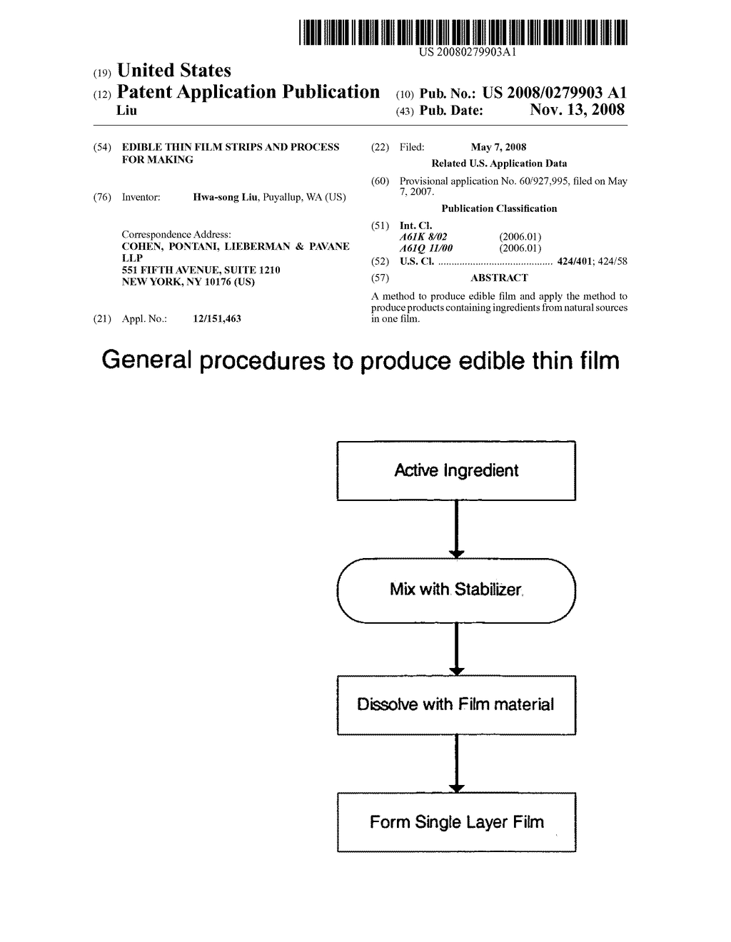 Edible thin film strips and process for making - diagram, schematic, and image 01