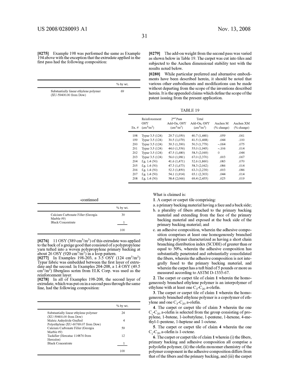 HOMOGENOUSLY BRANCHED ETHYLENE POLYMER CARPET BACKSIZING COMPOSITIONS - diagram, schematic, and image 41