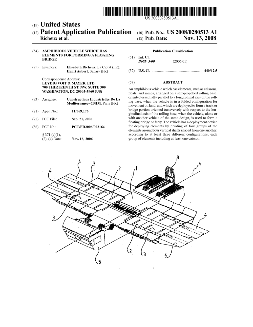 Amphibious Vehicle Which Has Elements for Forming a Floating Bridge - diagram, schematic, and image 01