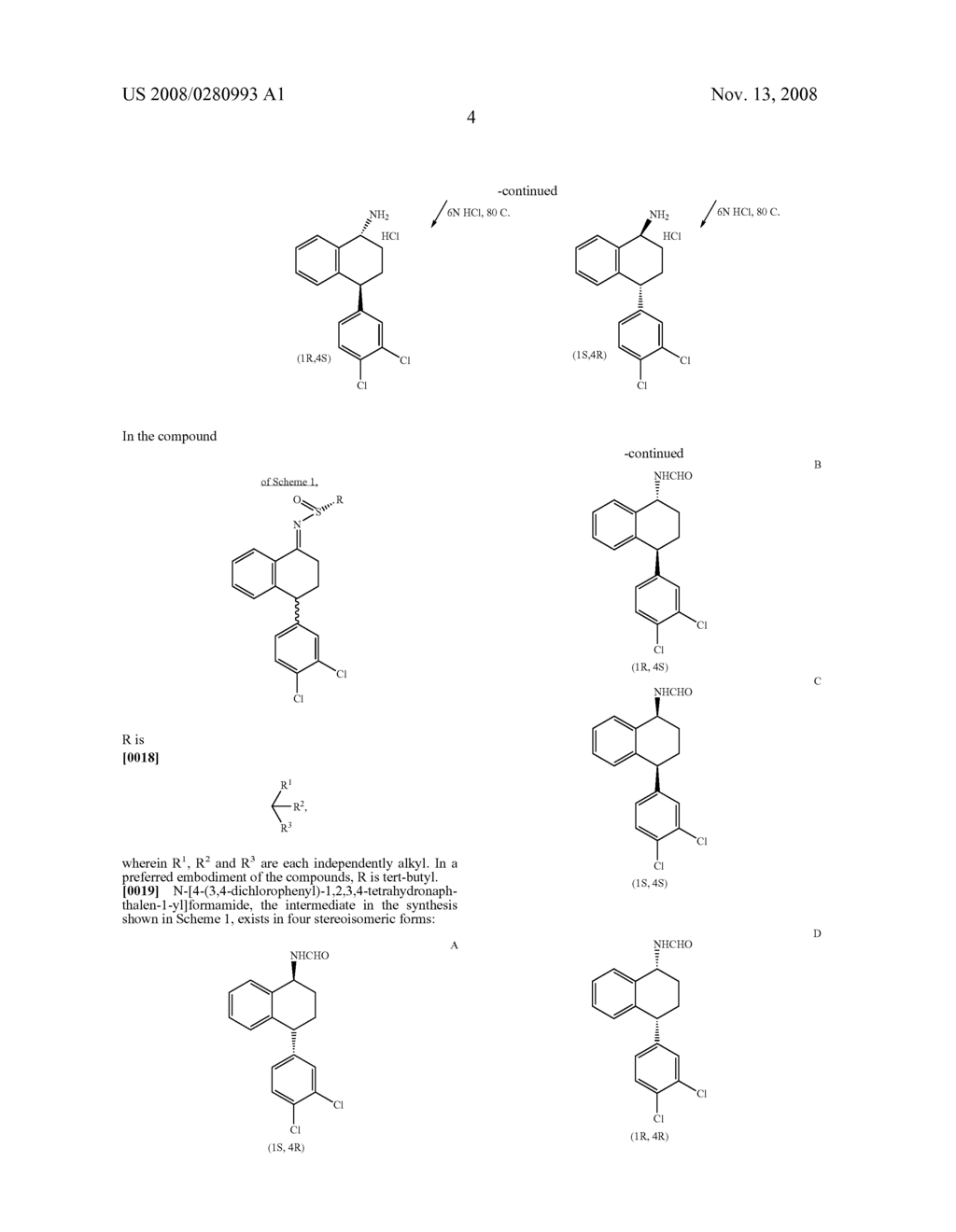 Treatment of CNS Disorders With trans 4-(3,4-Dichlorophenyl)-1,2,3,4-Tetrahydro-1-Napthalenamine - diagram, schematic, and image 05