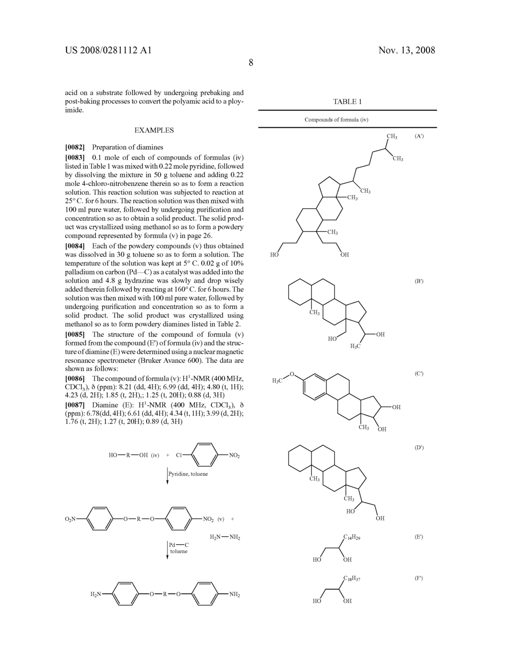 Diamine and polyamic acid derived therefrom for liquid crystal orientation applications - diagram, schematic, and image 09