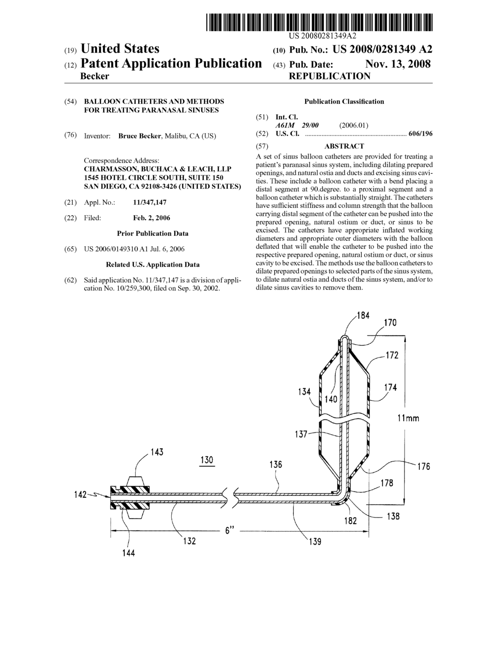 Balloon catheters and methods for treating paranasal sinuses - diagram, schematic, and image 01