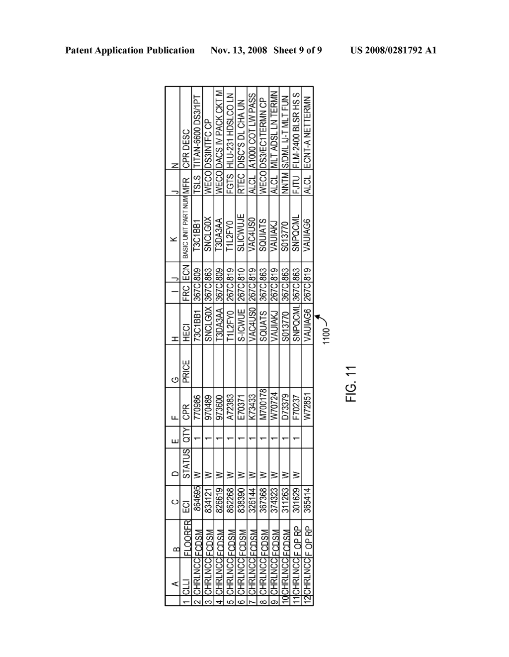 CONVERSION OF DATA FROM A FIRST FILE TYPE TO A SECOND FILE TYPE FOR USE BY A TELECOMMUNICATIONS EQUIPMENT INVENTORY SYSTEM - diagram, schematic, and image 10