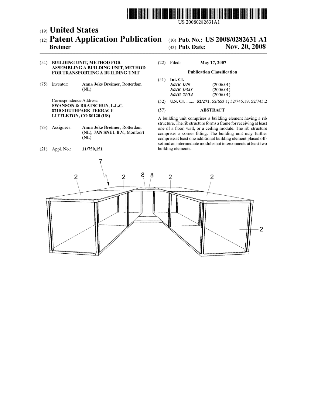 Building Unit, Method for Assembling a Building Unit, Method for Transporting a Building Unit - diagram, schematic, and image 01