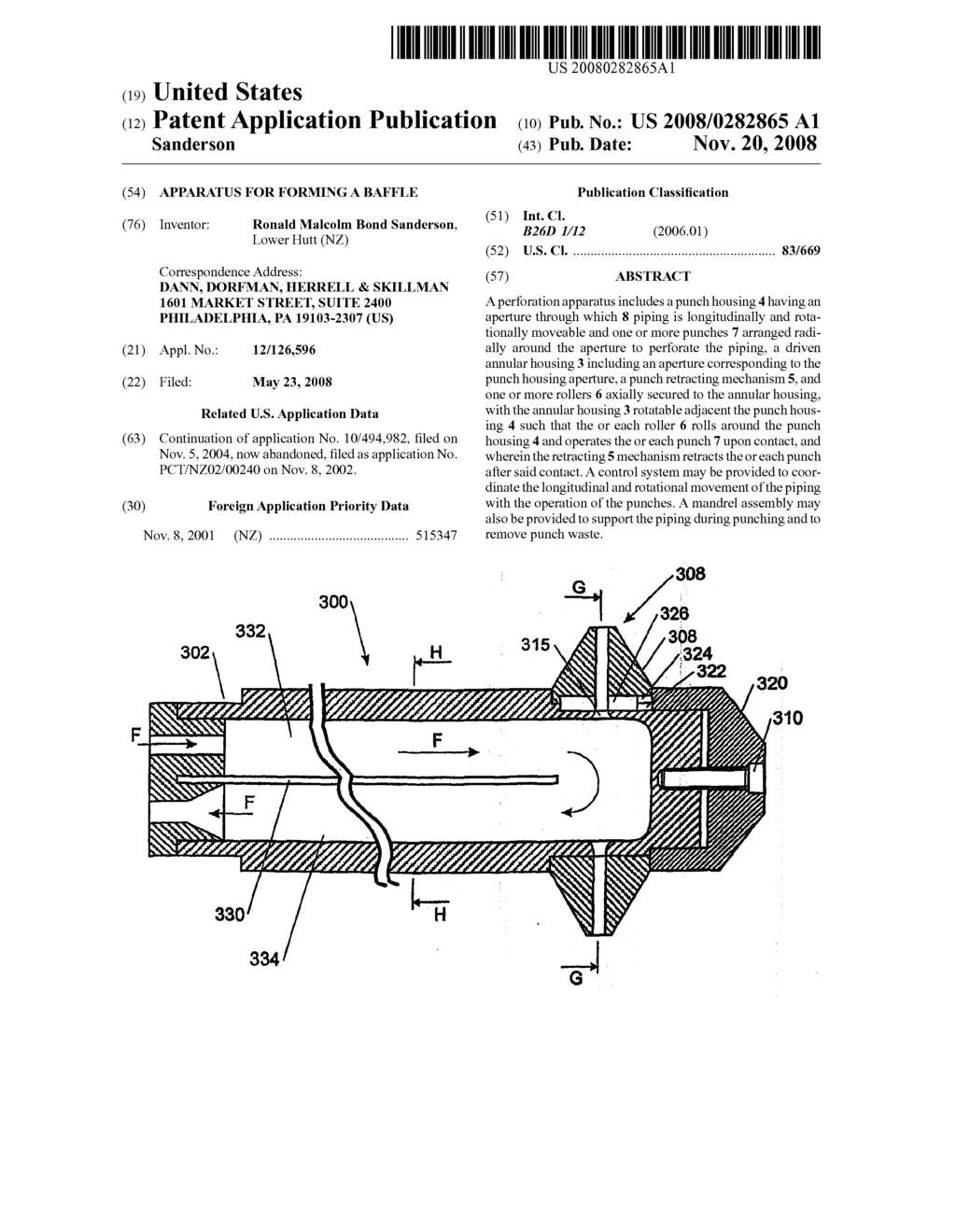 Apparatus for forming a baffle - diagram, schematic, and image 01