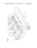 Supporting structure for a camshaft, as well as methods for mounting and manufacturing a camshaft diagram and image