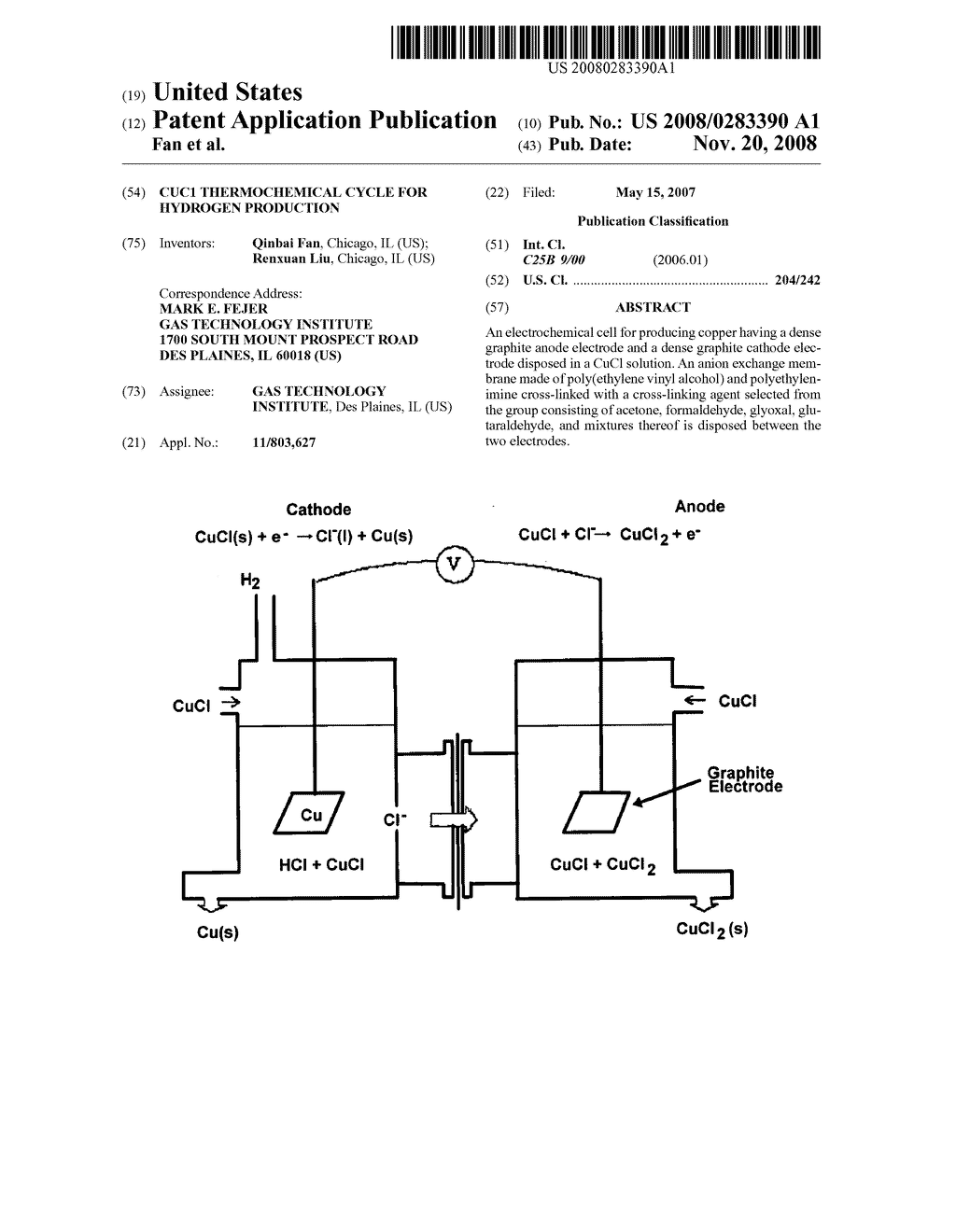 CuC1 thermochemical cycle for hydrogen production - diagram, schematic, and image 01