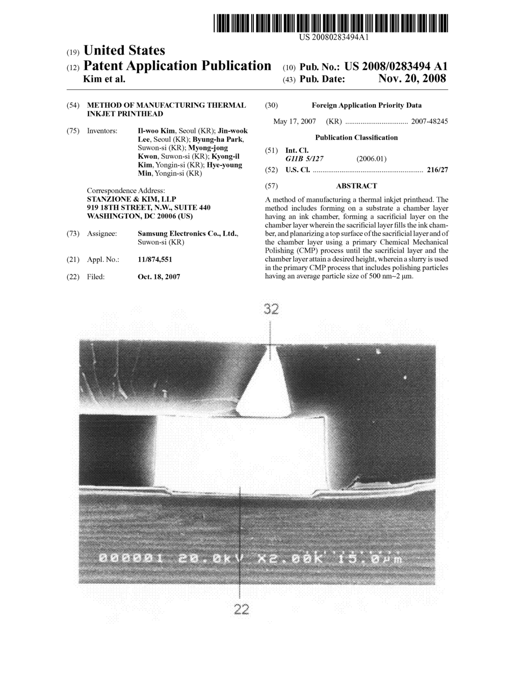 METHOD OF MANUFACTURING THERMAL INKJET PRINTHEAD - diagram, schematic, and image 01