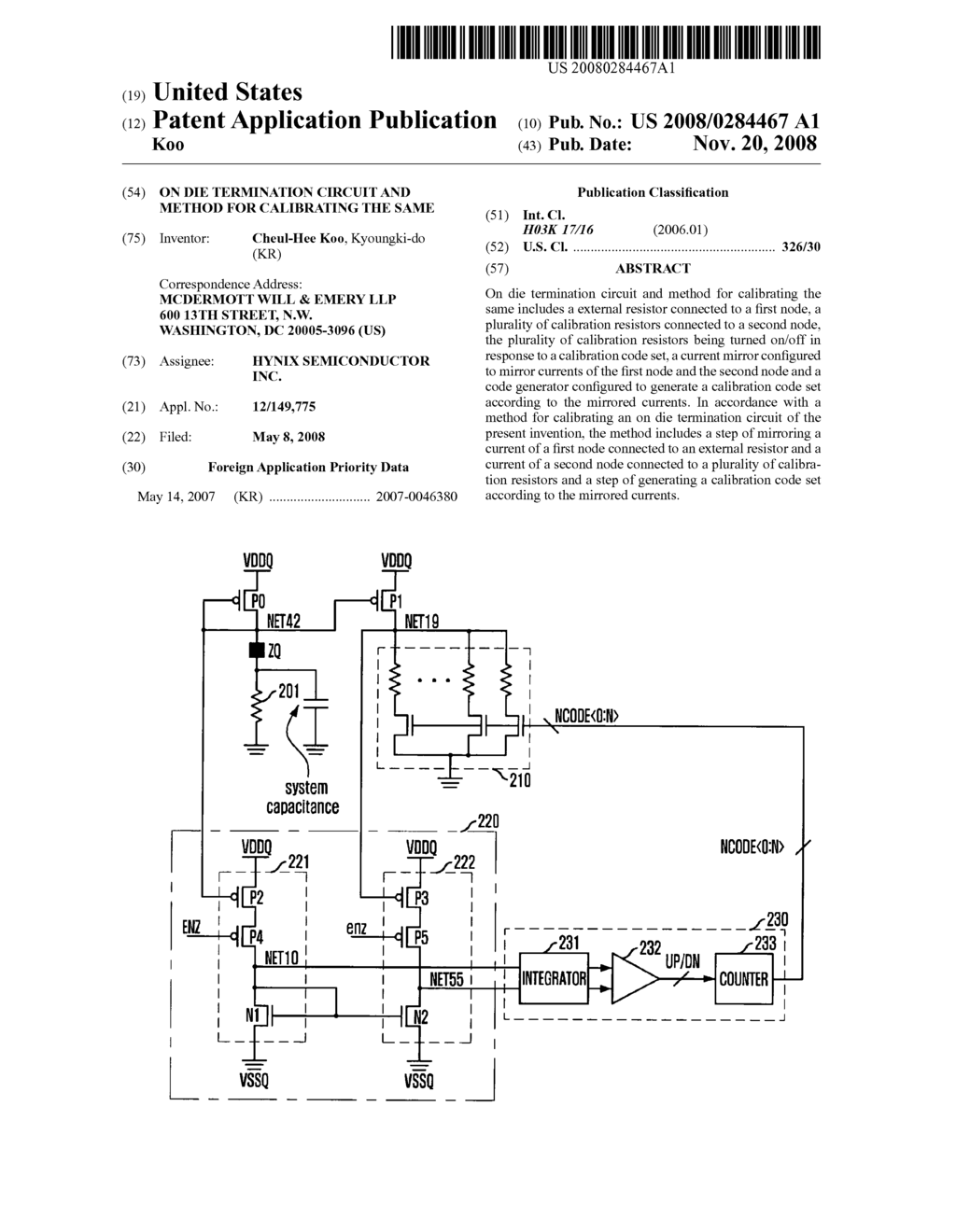 On die termination circuit and method for calibrating the same - diagram, schematic, and image 01