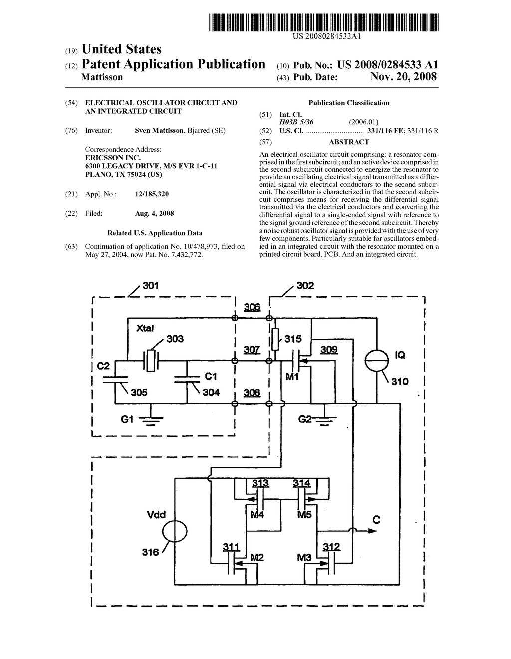 ELECTRICAL OSCILLATOR CIRCUIT AND AN INTEGRATED CIRCUIT - diagram, schematic, and image 01