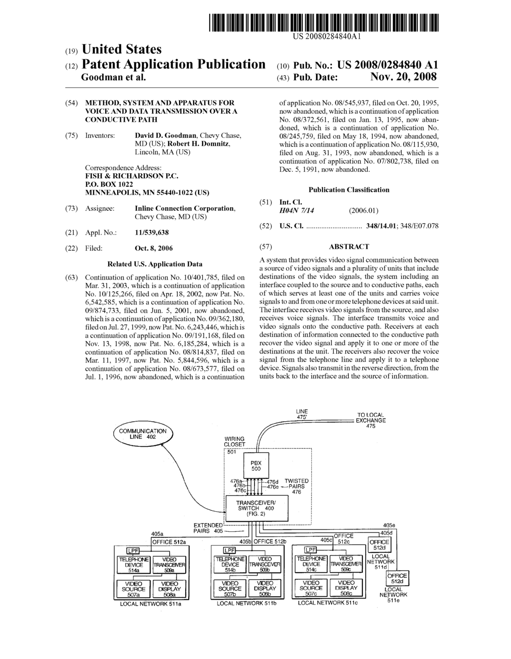 Method, System and Apparatus for Voice and Data Transmission Over A Conductive Path - diagram, schematic, and image 01