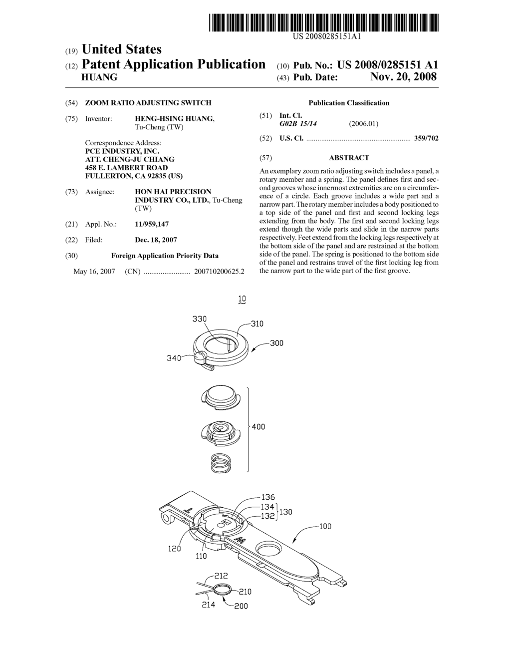 ZOOM RATIO ADJUSTING SWITCH - diagram, schematic, and image 01