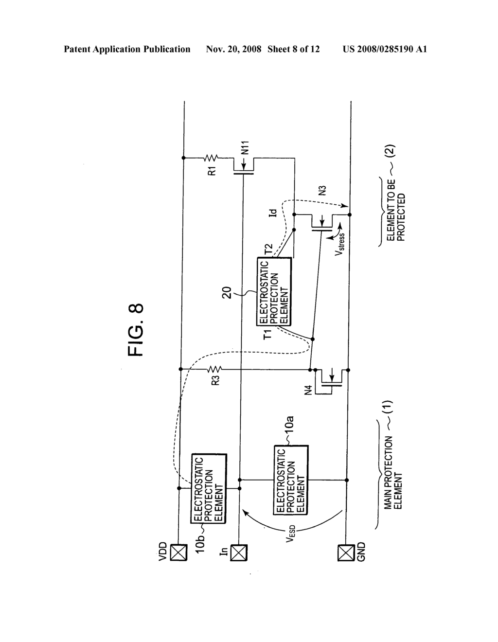 Electrostatic protection circuit - diagram, schematic, and image 09