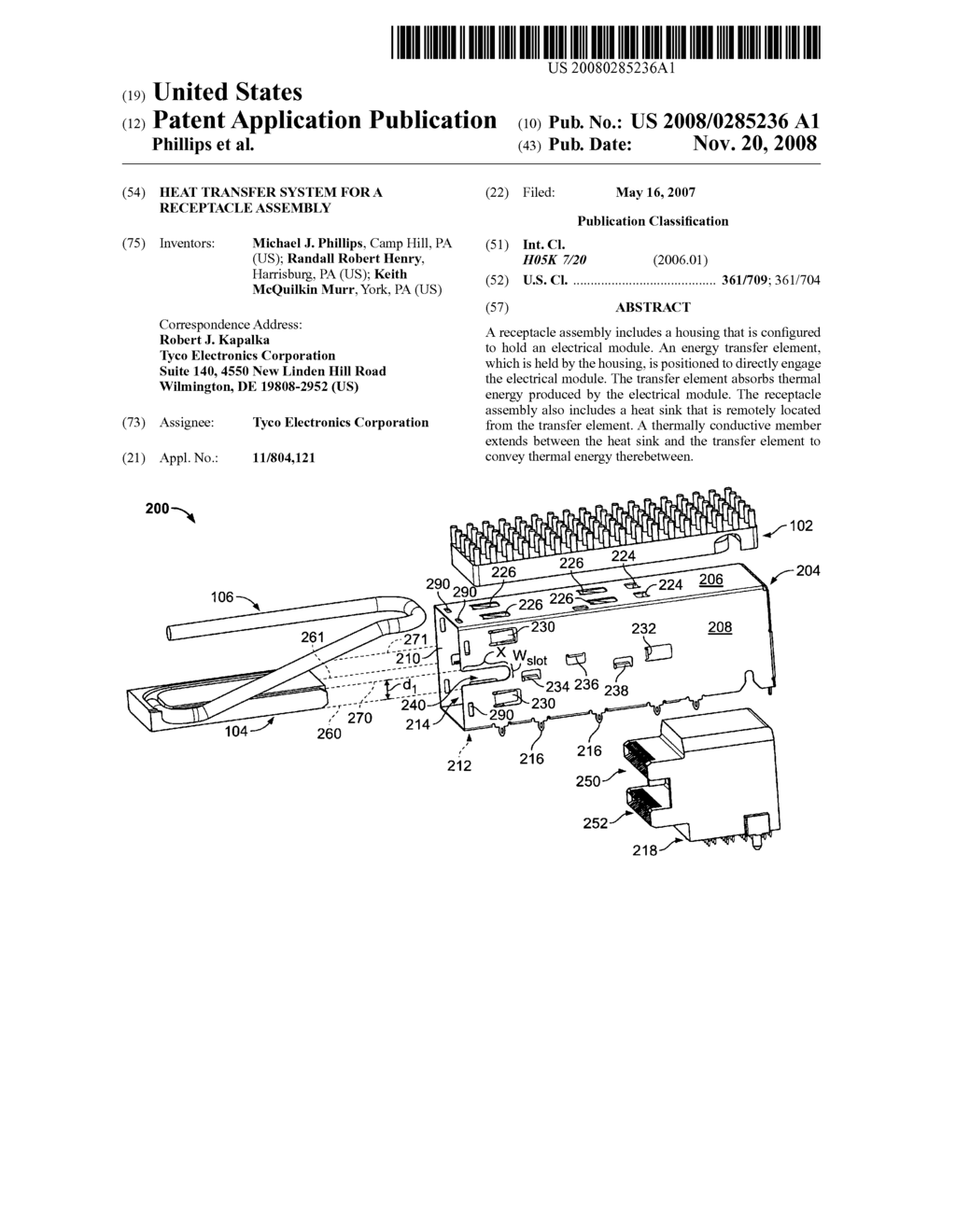 Heat transfer system for a receptacle assembly - diagram, schematic, and image 01