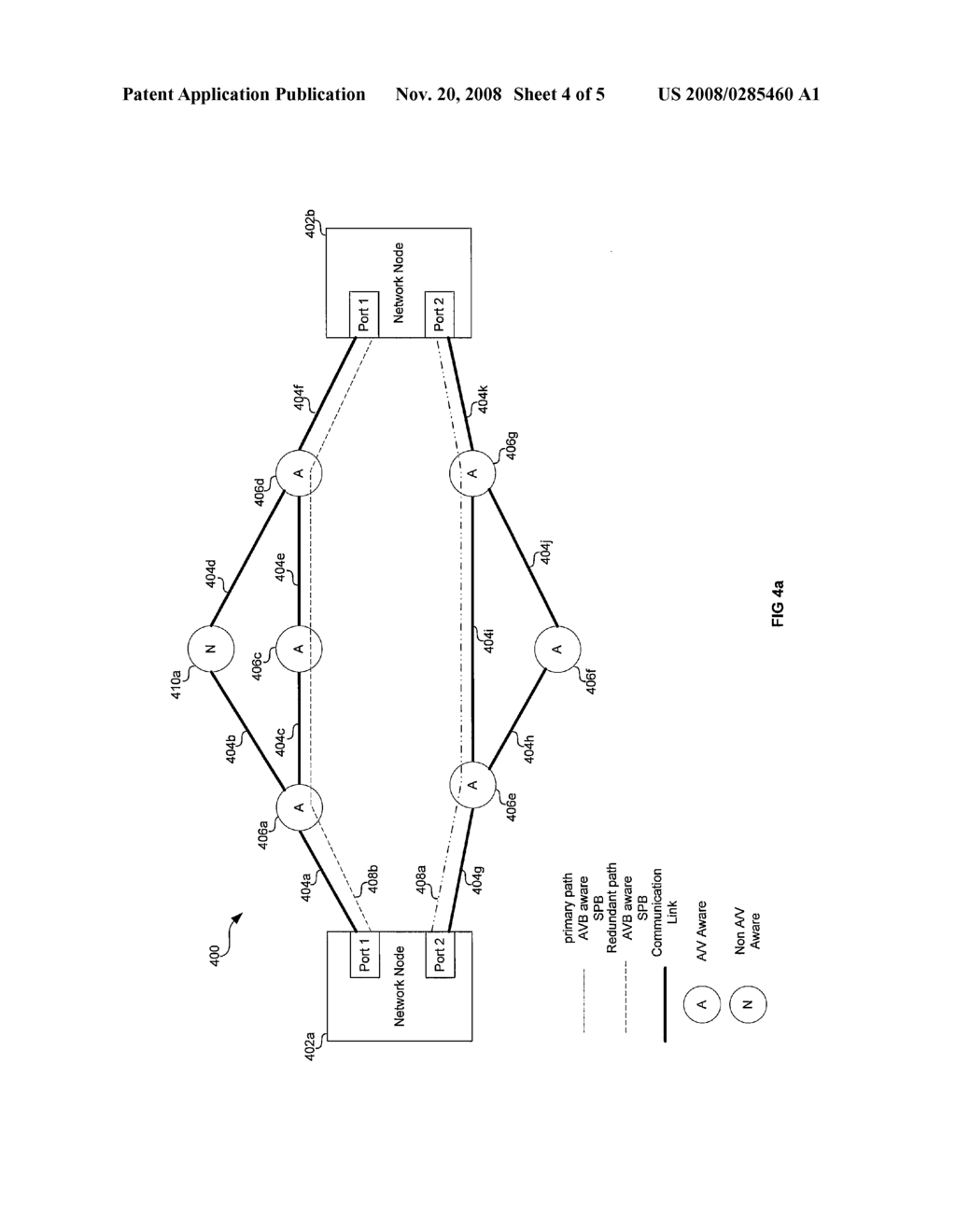 METHOD AND SYSTEM FOR FAULT RESILIENCE IN NETWORKS WITH AUDIO/VIDEO BRIDGING AWARE SHORTEST PATH BRIDGING - diagram, schematic, and image 05