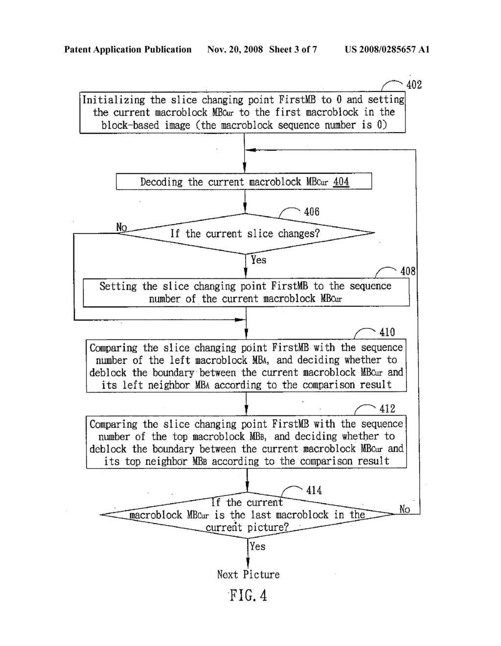 METHOD AND APPARATUS FOR DETERMINING WHETHER ADJACENT MACROBLOCKS ARE LOCATED IN THE SAME SLICE - diagram, schematic, and image 04