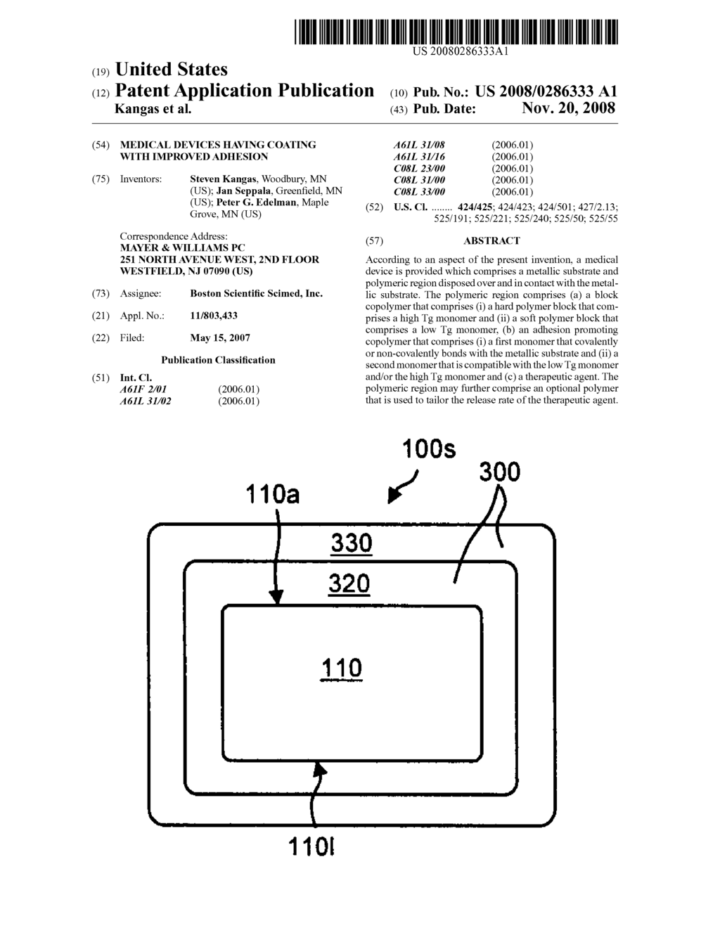 Medical devices having coating with improved adhesion - diagram, schematic, and image 01