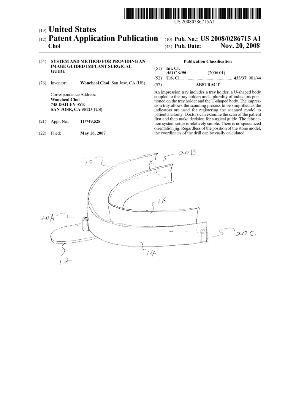 SYSTEM AND METHOD FOR PROVIDING AN IMAGE GUIDED IMPLANT SURGICAL GUIDE - diagram, schematic, and image 01