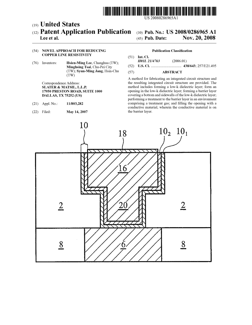 Novel approach for reducing copper line resistivity - diagram, schematic, and image 01