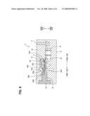 Electronic device having molded resin case, and molding tool and method of manufacturing the same diagram and image