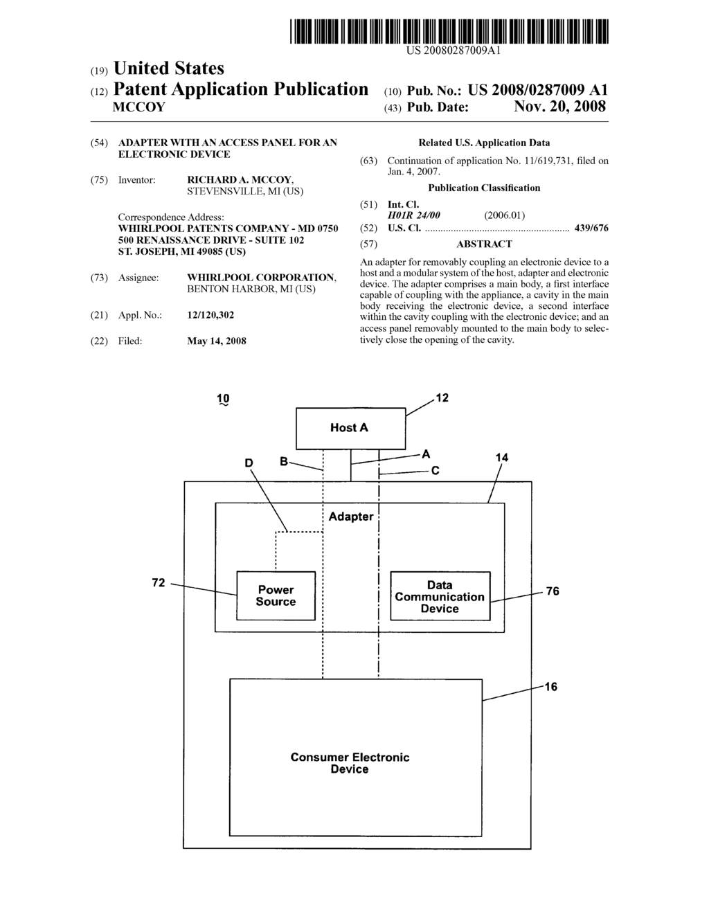 ADAPTER WITH AN ACCESS PANEL FOR AN ELECTRONIC DEVICE - diagram, schematic, and image 01