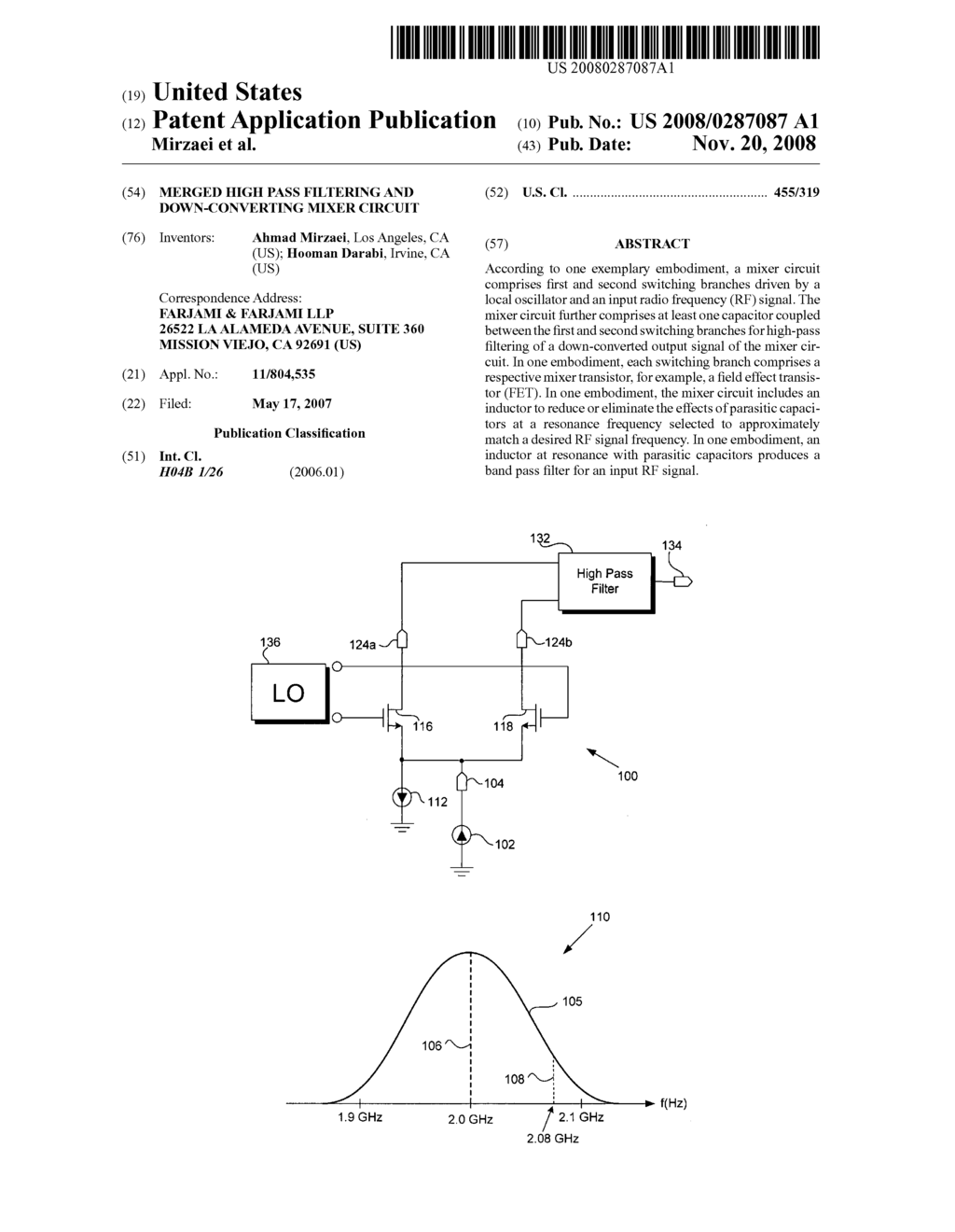 Merged high pass filtering and down-converting mixer circuit - diagram, schematic, and image 01