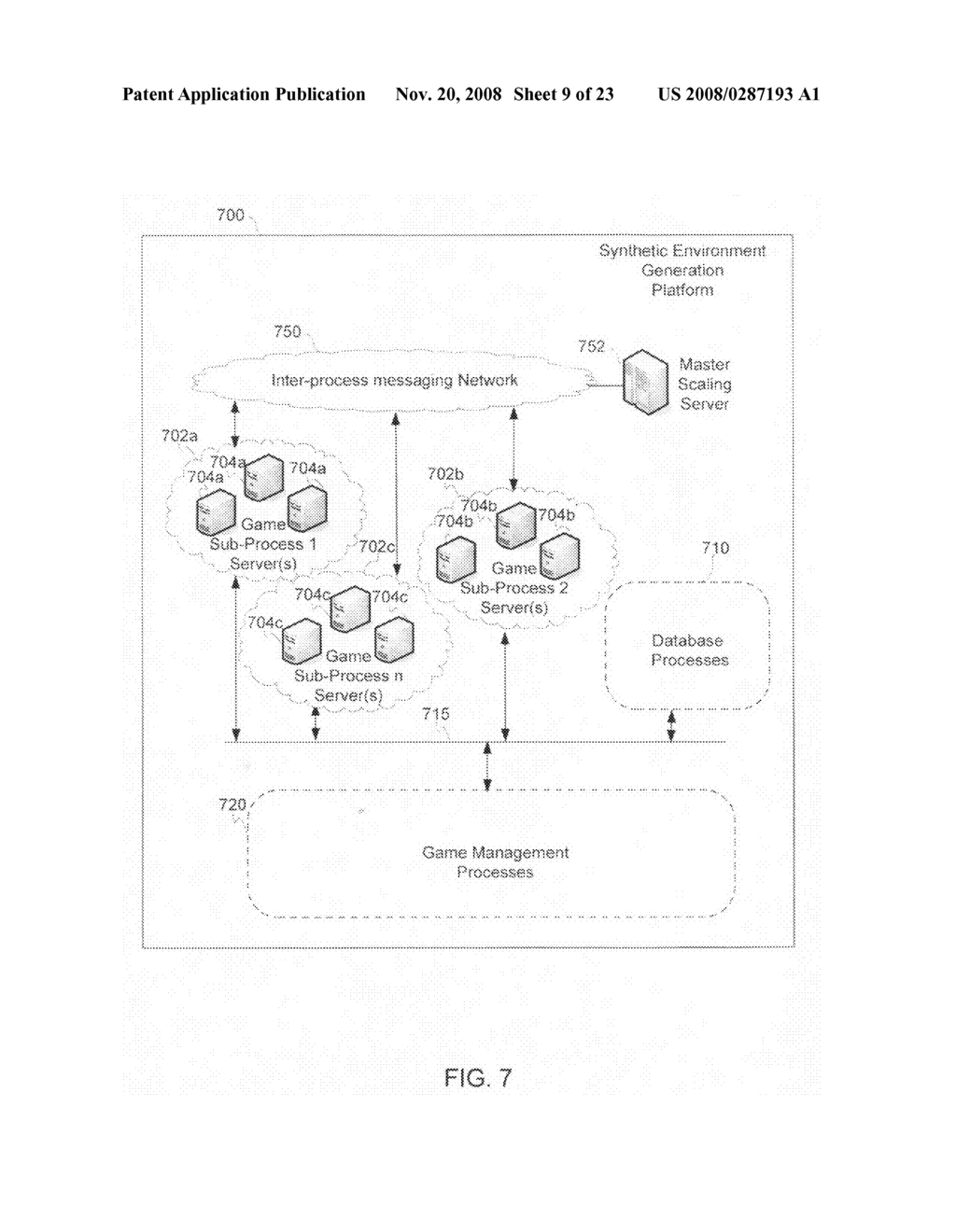 Distributed network architecture for introducing dynamic content into a synthetic environment - diagram, schematic, and image 10