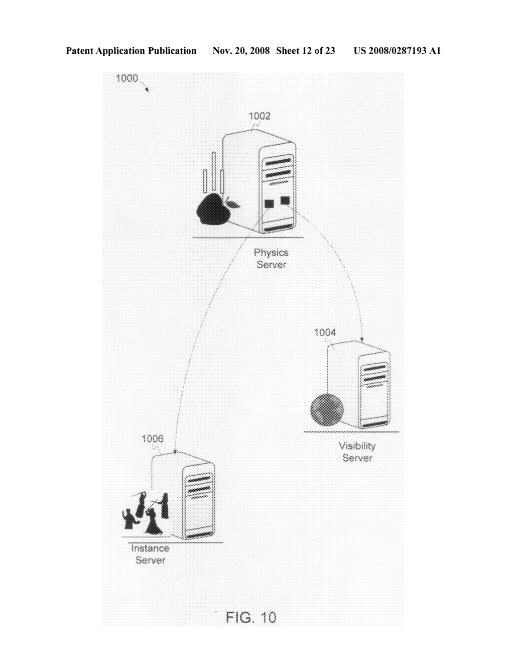 Distributed network architecture for introducing dynamic content into a synthetic environment - diagram, schematic, and image 13