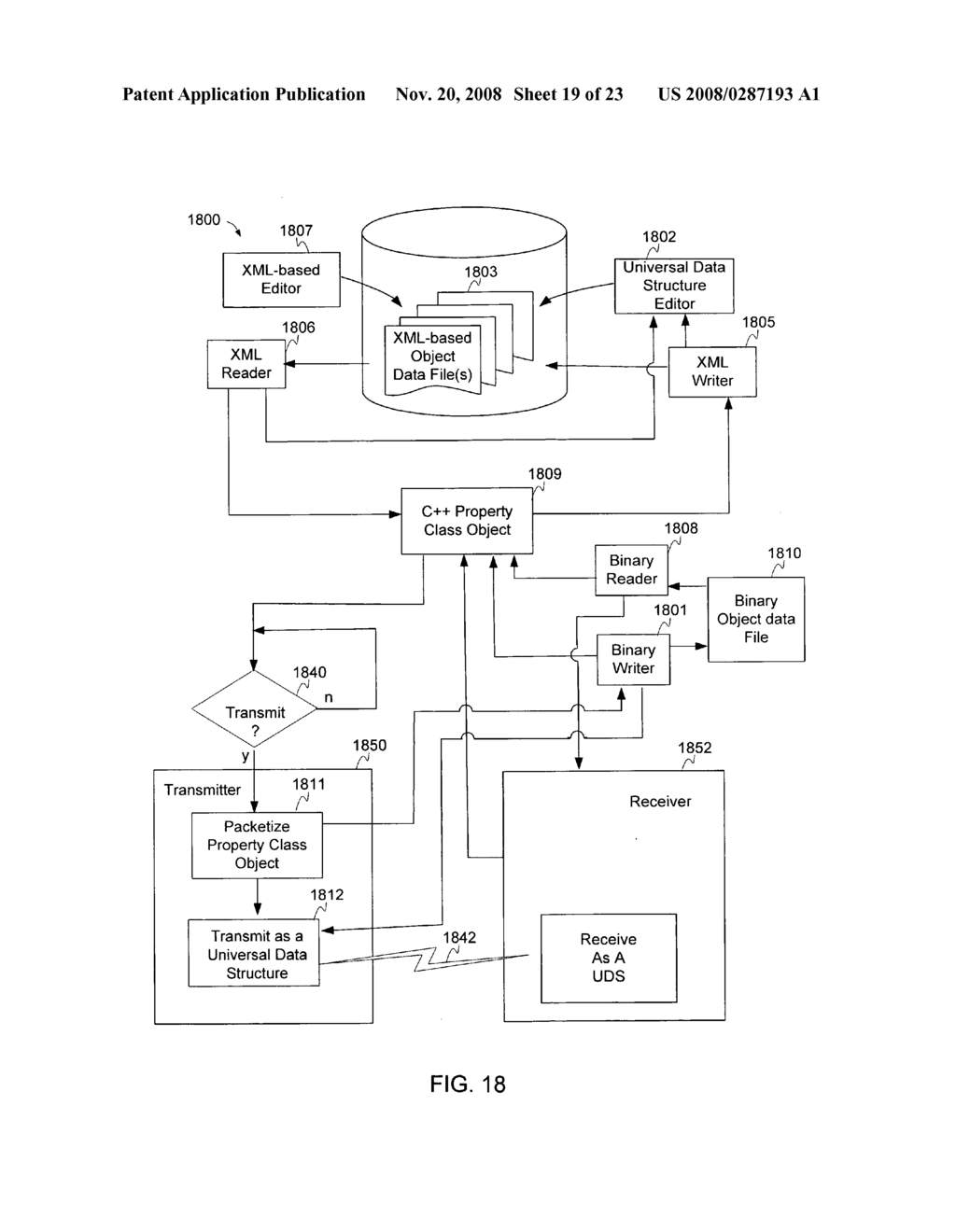 Distributed network architecture for introducing dynamic content into a synthetic environment - diagram, schematic, and image 20