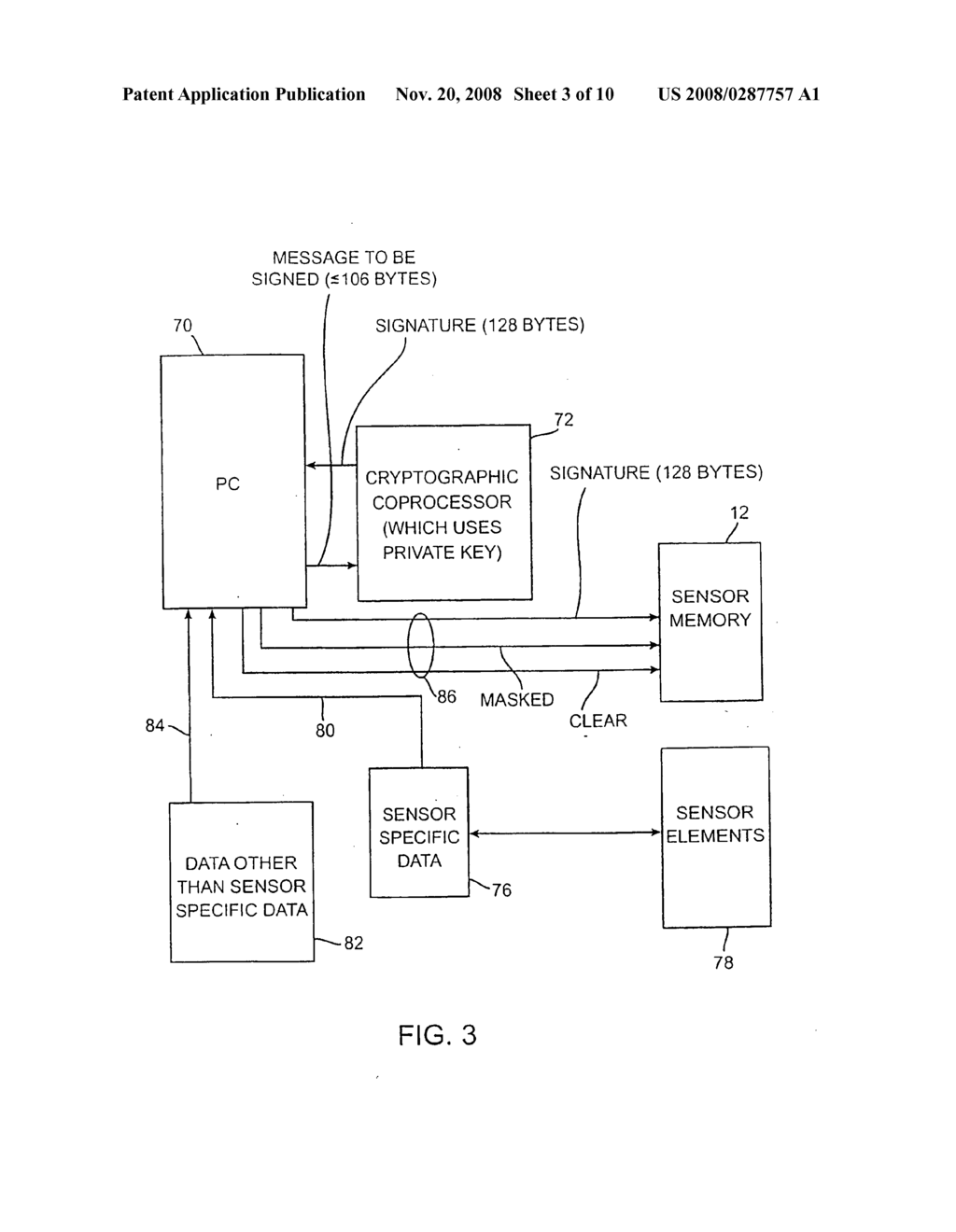 Sensor with signature of data relating to sensor - diagram, schematic, and image 04