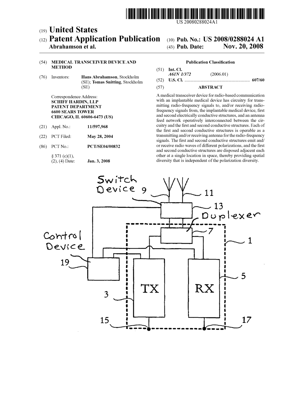 Medical Transceiver Device and Method - diagram, schematic, and image 01