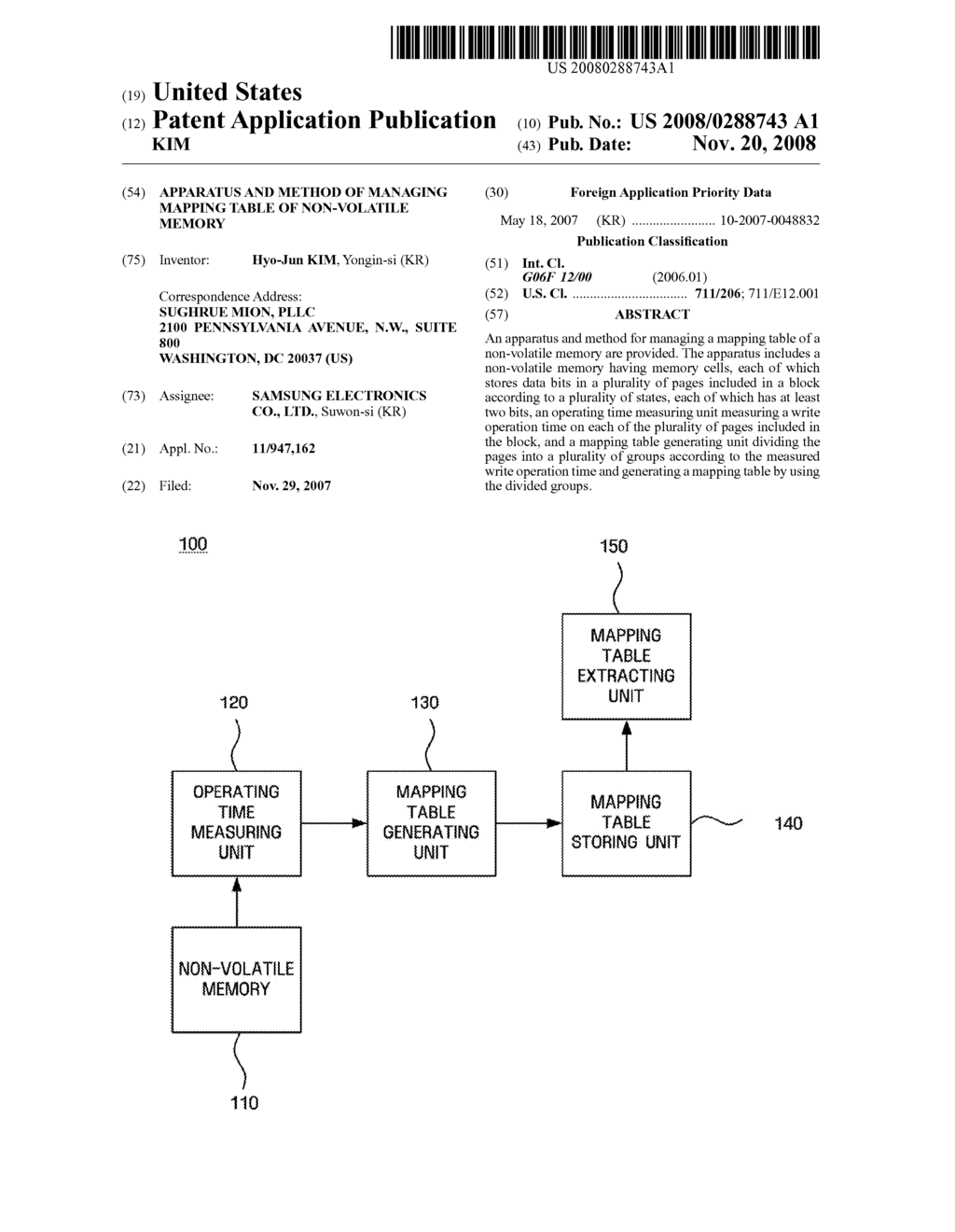 APPARATUS AND METHOD OF MANAGING MAPPING TABLE OF NON-VOLATILE MEMORY - diagram, schematic, and image 01